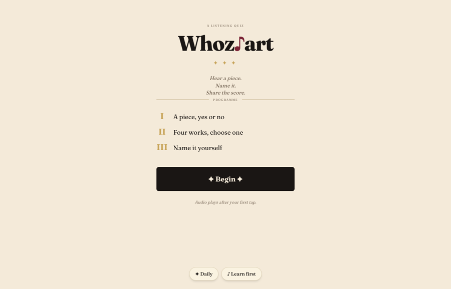 Whozart screenshot